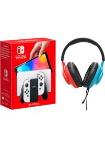 Nintendo Switch , Konsolen-Set »Switch OLED + gratis JBL QUANTUM 100N Gaming-Headset (UVP 39,99€)« , weiss , Schließe die Joy-Con-Controller an die...