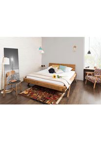 Salesfever , Massivholzbett »Eik Naturbelassenes Massivholzbett«, Urige Eleganz trifft moderne Formen - Unikat-Balkenbett , natur +...