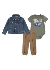 Levi's® kids Levi's Kids , Body & Hose »LVB TRUCKER, TEE, JOGGER«, und Jeansjacke, for Boys , deep lichen green , 3M (62) , 3M (62) , 3-tlg. Set von...