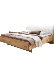 Wiemann, Holzbett &raquo;Cardiff, Bettgestell, Bettrahmen, teilmassiv, mit Polsterkopfteil&laquo; Belastbarkeit 110/220 Kg, 4-fache h&ouml;henverstellbar, MADE IN 