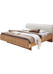 Wiemann, Holzbett &raquo;Cardiff, Bettgestell, Bettrahmen, teilmassiv, mit Polsterkopfteil&laquo; Belastbarkeit 110/220 Kg, 4-fache h&ouml;henverstellbar, MADE IN 
