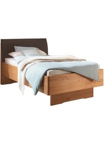 Wiemann, Holzbett &raquo;Cardiff, Bettgestell, Bettrahmen, teilmassiv, mit Polsterkopfteil&laquo; Belastbarkeit 110/220 Kg, 4-fache h&ouml;henverstellbar, MADE IN 