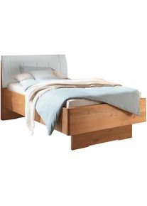 Wiemann, Holzbett &raquo;Cardiff, Bettgestell, Bettrahmen, teilmassiv, mit Polsterkopfteil&laquo; Belastbarkeit 110/220 Kg, 4-fache h&ouml;henverstellbar, MADE IN 