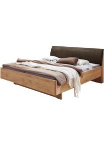 Wiemann, Holzbett &raquo;Cardiff, Bettgestell, Bettrahmen, teilmassiv, mit Polsterkopfteil&laquo; Belastbarkeit 110/220 Kg, 4-fache h&ouml;henverstellbar, MADE IN 