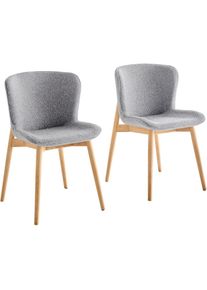 s.Oliver , Esszimmerstuhl »Kailee«, (Set), 2 St., Bouclé, weicher Bouclé-Bezug, ergonomischem Design, Eschenholzgestell , hellgrau