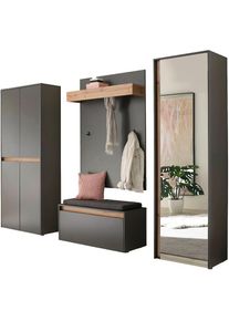 Inosign , Garderoben-Set »City/Giron, moderne Garderobe, viel Stauraum, ca. 40 Schuhe«, (Set, 4 St.), enthält Schrank mit Spiegel, Schuhschrank,...