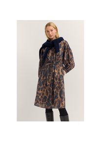 Bugatti, Damen, Blusenkleid &raquo;Leo-Muster&laquo; mit Bindegurt und aus Baumwolle, 80-braun, Normalgr&ouml;&szlig;en, 40 -Normalgr&ouml;&szlig;en, 80-braun, Leo-Print f&uuml;r einen 