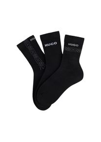 HUGO Underwear , Kurzsocken, (Packung, 3 Paar, 3er), Logoschriftzug, grafisches Muster , schwarz , 39-42 , 39-42 , 3er Pack Socken von HUGO