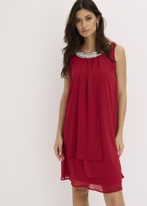bonprix Női Sifon ruha strasszköves applikációval, piros, 54