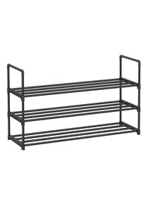 Boxxx Schuhregal , Schwarz , Metall, Kunststoff , 92x55x30 cm , erweiterbar, stehend , Garderobe, Schuhaufbewahrung, Schuhregale