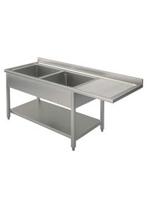 Plonge passage lave-vaisselle ECO 15x6 avec 2 bacs à gauche | Professionnel | HoReCa | CHR