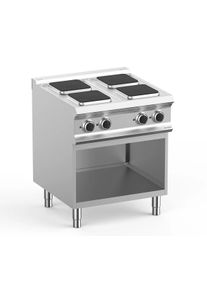 MBM Fourneau électrique inox - 4 plaques - sur meuble ouvert - 70/73 cm - 10,4 kw - Lux 700 | Professionnel | HoReCa | CHR