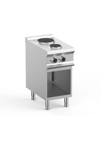 MBM Fourneau électrique inox - 2 plaques - sur meuble ouvert - 40/73 cm - 4,1 kw - Lux 700 | Professionnel | HoReCa | CHR