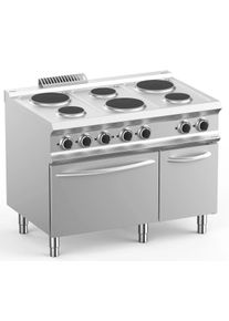 MBM Fourneau électrique inox - 6 plaques - sur four électrique - 73/110 cm - Lux 700 | Professionnel | HoReCa | CHR