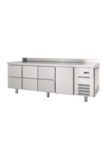 Table réfrigérée 600 1/6 avec dosseret | Professionnel | HoReCa | CHR