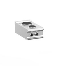 MBM Fourneau électrique inox - 2 plaques - 40/73 cm - 4,1 kw - Lux 700 | Professionnel | HoReCa | CHR