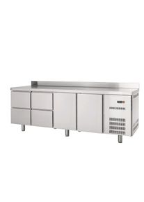 Table réfrigérée Profi avec dosseret 2/4 - GN 1/1 | Professionnel | HoReCa | CHR