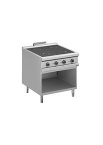 MBM Fourneau électrique inox - 1 plaque - sur meuble ouvert - 90/80 cm - série 98 | Professionnel | HoReCa | CHR