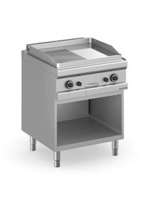 MBM Plancha à gaz série 77 – 70/70 ½ lisse, ½ rainurée, chromée | Professionnel | HoReCa | CHR