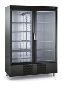Armoire réfrigérée à boissons noire - 1 130 l - porte vitrée - froid ventilé - Premium | Professionnel | HoReCa | CHR