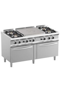 MBM Plaque coup de feu à gaz inox - sur four à gaz - 73/150 cm - Lux 700 | Professionnel | HoReCa | CHR