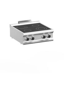 MBM Fourneau vitrocéramique inox - 4 plaques - 70/73 cm - 8,6 kw - Lux 700 | Professionnel | HoReCa | CHR