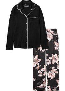 bonprix Mujer, Pijama con botones, negro, 44/46