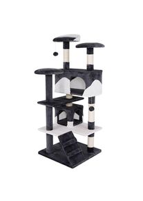 Lionto poste rascador, 130cm gris/blanco para gatos
