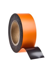 Gekleurd magneetband 50 mm | oranje | 10 m | 0.85 mm, ferriet|PVC
