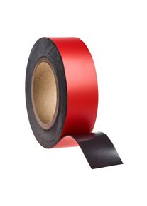 Gekleurd magneetband 40 mm | rood | 10 m | 0.85 mm, ferriet|PVC