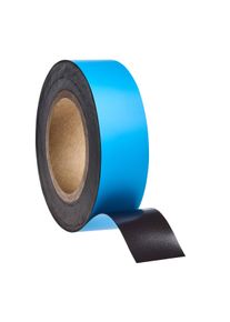 Gekleurd magneetband 40 mm | lichtblauw | 10 m | 0.85 mm, ferriet|PVC