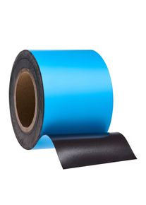 Gekleurd magneetband 100 mm | lichtblauw | 10 m | 0.85 mm, ferriet|PVC