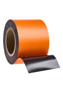 Gekleurd magneetband 100 mm | oranje | 10 m | 0.85 mm, ferriet|PVC