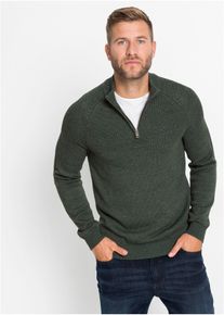 bonprix Pulover troyer regular fit, verde, 68/70 (4XL)