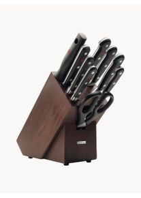 Wüsthof WÜSTHOF Bloque de cuchillos de madera de fresno Classic, 9 pzas. Madera oscura, Negro, Plateado Madera, Madera maciza, Metal Set de diferentes tamaños