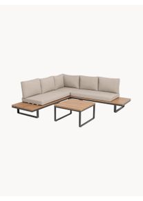 Bizzotto Set lounge de jardín Zelmar, 4 pzas. Negro 43 x An 165 x Al 81 cm