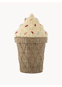 Bloomingville Mini Cesta con tapa Cillie Beige Fibra natural Ø 40 x Al 72 cm