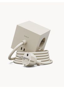 AVOLT Power Strip Square 1 Beige, Silver Plastic B 8 x H 8 cm