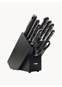 Wüsthof WÜSTHOF Bloque de cuchillos de madera de fresno Classic, 9 pzas. Madera oscura, Negro, Plateado Madera, Madera maciza, Metal Set de diferentes tamaños