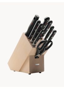 Wüsthof WÜSTHOF Bloque de cuchillos de madera de haya Classic, 9 pzas. Madera clara, Negro, Plateado Madera, Madera maciza, Metal Set de diferentes tamaños