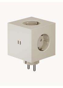 AVOLT Bloco de tomadas Square 2 Bege, Prateado Material sintético L 8 x Alt 8