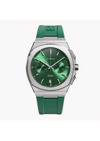 deTomaso Men's Watch - Silver Green - Chronograph, case made of surgical steel, sapphire-hardened mineral glass, reTPu Strap, 42mm diameter, Japanese Meca-