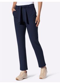 Heine Dames Comfortbroek met ceintuur in marine ,maat 34, Witt, 88% Polyamide, 12% Elastan