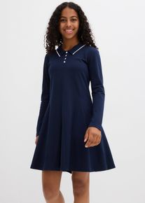 bonprix Vestido camisero acampanado de algodón orgánico puro, azul, 176/182