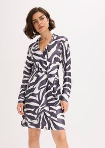 bonprix Mujer, Vestido cruzado de satén fluido, blanco, 38