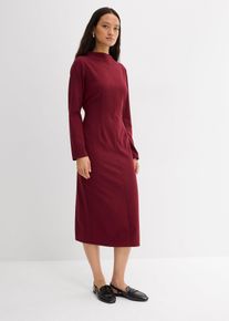 bonprix Mujer, Vestido midi de mezcla de viscosa, rojo, 50