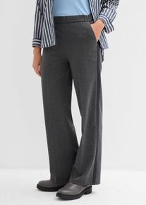 bonprix Mujer, Pantalón Marlene con aspecto de lana, gris, 44