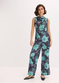 bonprix Mujer, Mono de satén fluido, negro, 38