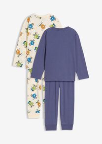 bonprix Pijama de algodón orgánico puro (conjunto de 4 piezas), azul, 92/98