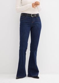 bonprix Mujer, Vaqueros acampanados de talle medio, azul, 36